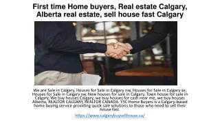 First time Home buyers, Real estate Calgary, Alberta real estate