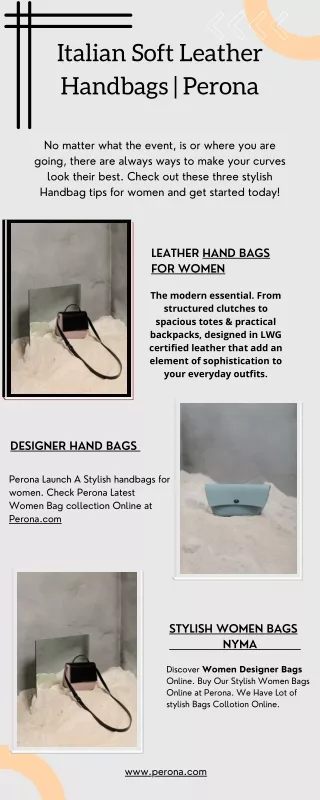 Designer Soft Leather Handbags For Women From Perona