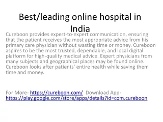 Bestleading online hospital in India