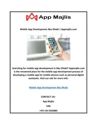 Mobile App Development Abu Dhabi | Appmajlis.com