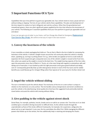 Replacement tyre services abu Dhabi article