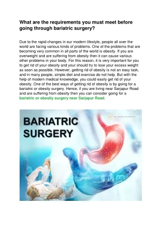 What are the requirements you must meet before going through bariatric surgery
