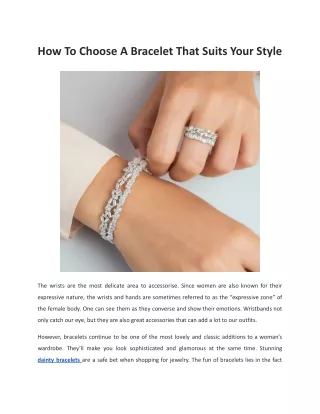 how to choose a bracelet that suits your style