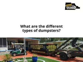 What are the different types of dumpsters?
