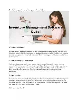 top 7 advantages of inventory management system
