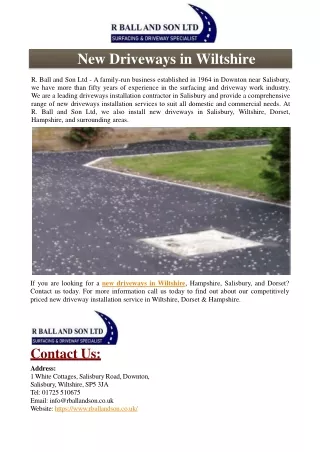 new driveways in wiltshire
