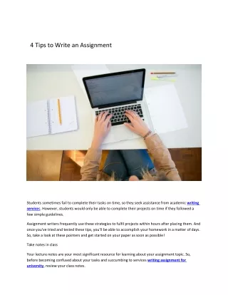 4 Tips to Write an Assignment