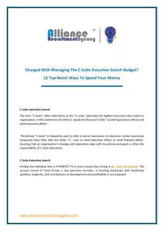 charged with managing the c suite executive