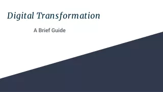 A Brief Guide For Digital Transformation Services