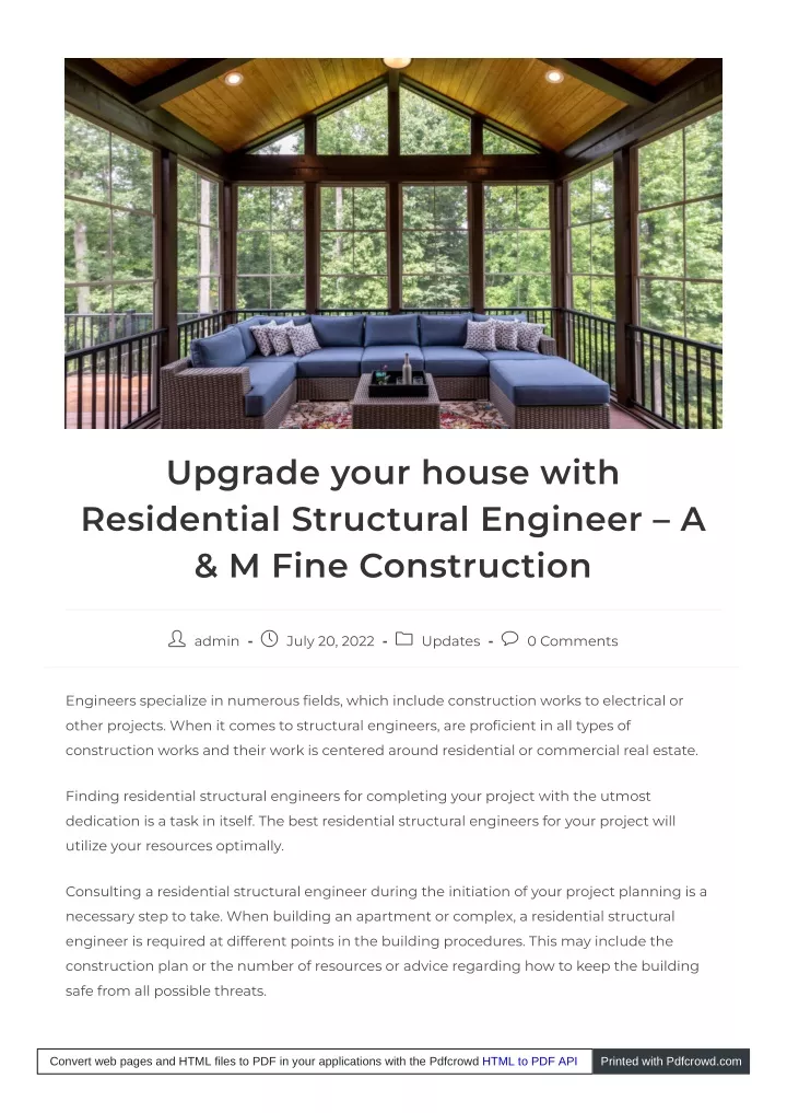 upgrade your house with residential structural