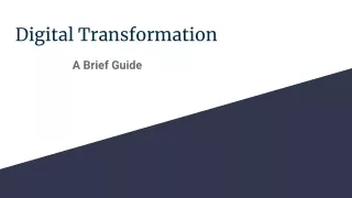 A Brief Guide For Digital Transformation Services