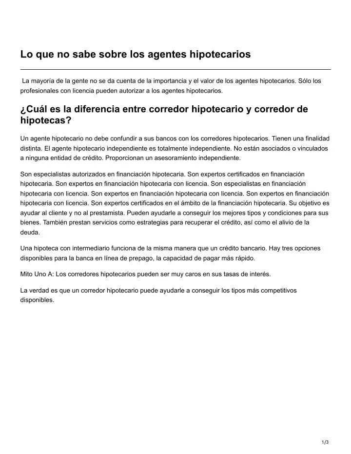 lo que no sabe sobre los agentes hipotecarios