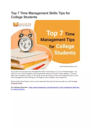 top 7 time management skills tips for college