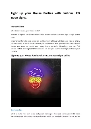 light up your house parties with custom led neon