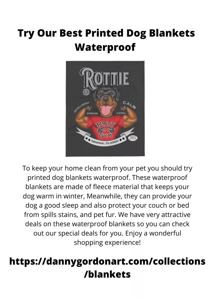 try our best printed dog blankets waterproof