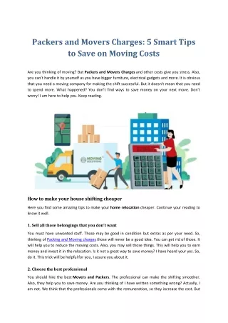 5 Smart Tips to Save on Moving Costs