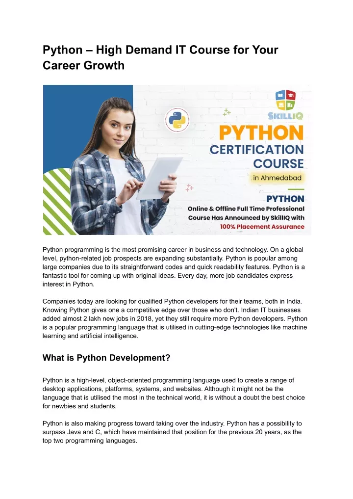 python high demand it course for your career