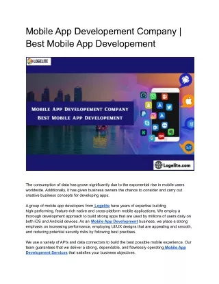 mobile app developement company best mobile