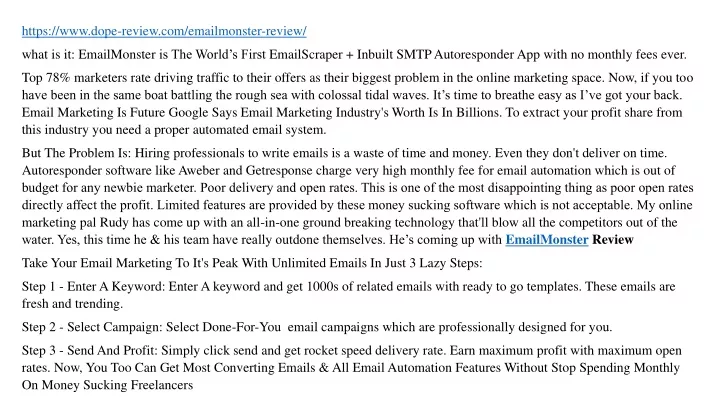 https www dope review com emailmonster review