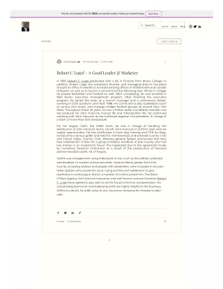 Robert C Logel - A Good Leader & Marketer