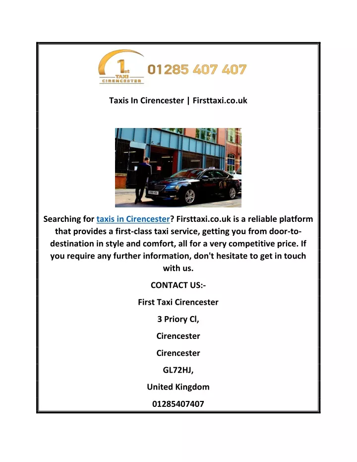 taxis in cirencester firsttaxi co uk