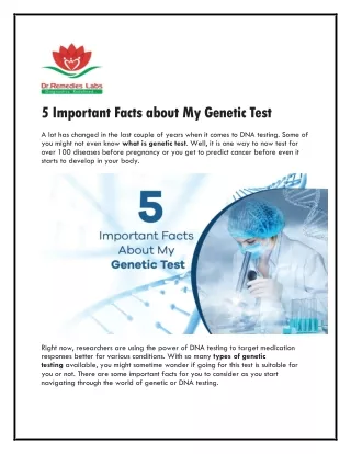 5 Important Facts about My Genetic Test