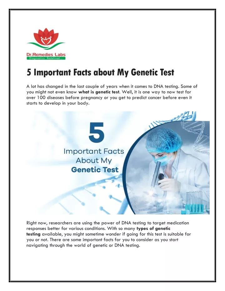 5 important facts about my genetic test