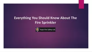Everything You Should Know About The Fire Sprinkler