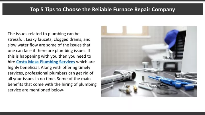 top 5 tips to choose the reliable furnace repair