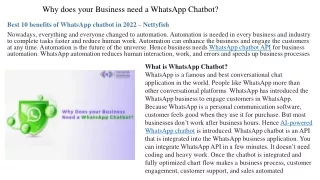 Why does your Business need a WhatsApp Chatbot