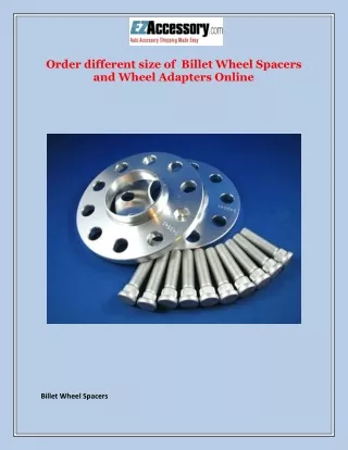 Order different size of  Billet Wheel Spacers and Wheel Adapters Online