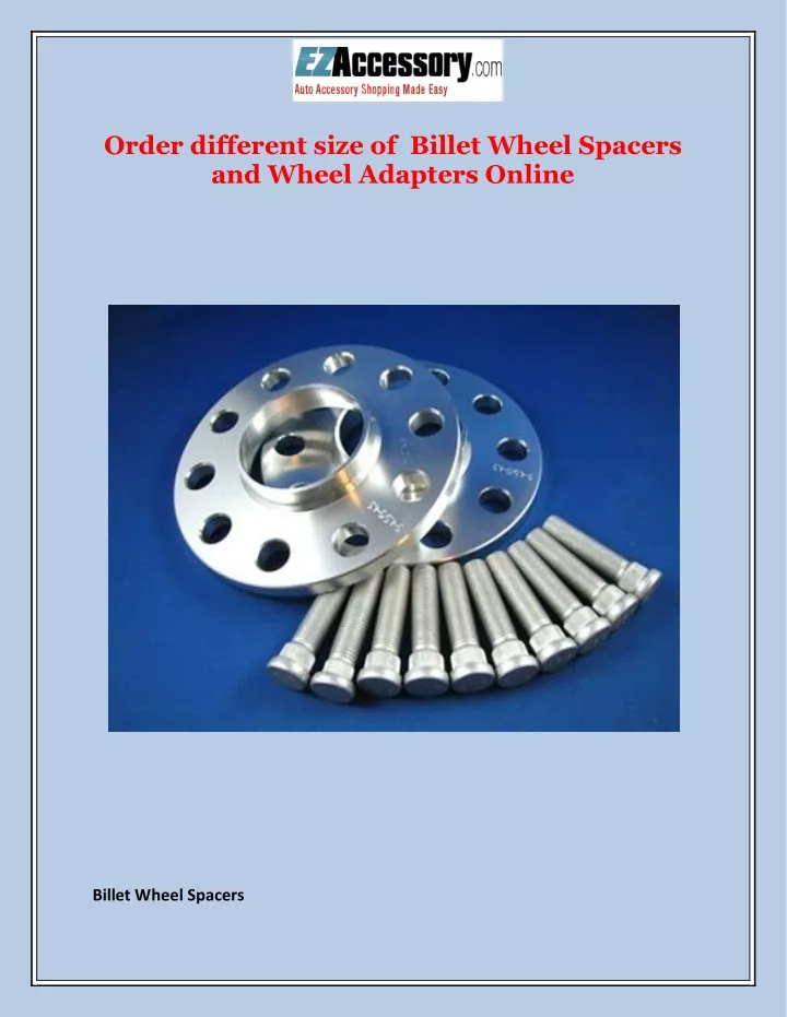 order different size of billet wheel spacers
