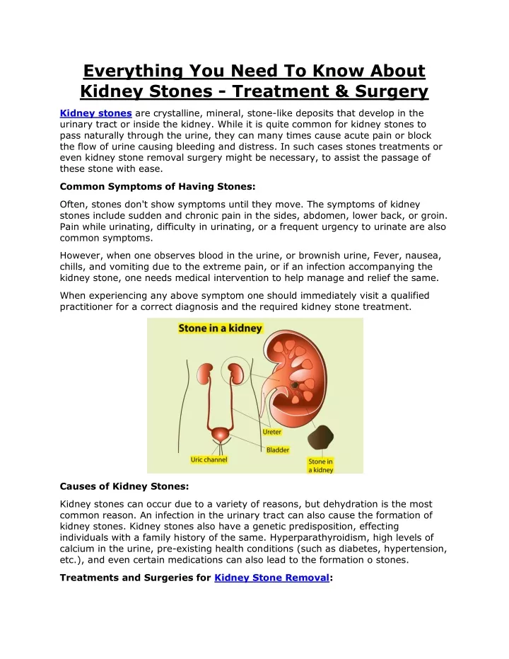 everything you need to know about kidney stones