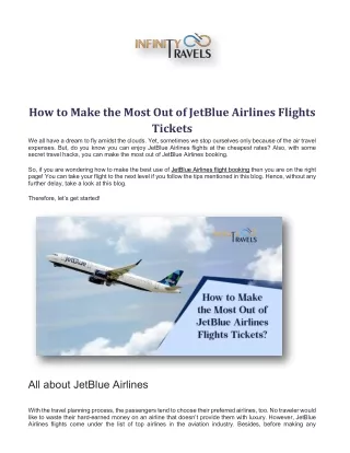 how to make the most out of jetblue airlines