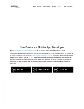 Hire Freelance Mobile App Developer | Freelance | Mobile App | Developer