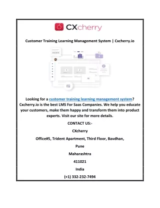 Customer Training Learning Management System Cxcherry.io