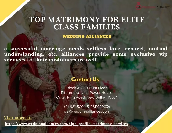 top matrimony for elite class families