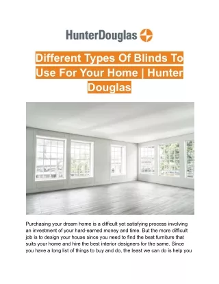 different types of blinds to use for your home
