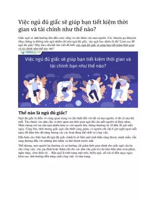 vi c ng gi c s gi p b n ti t ki m th i gian