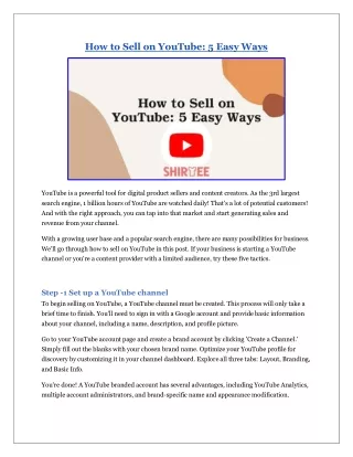 how to sell on youtube 5 easy ways