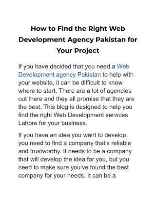 how to find the right web development agency