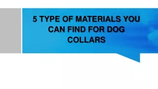 5 Type Of Materials You Can Find For Dog Collars