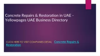 Concrete Repairs & Restoration in UAE - Yellowpages UAE Business Directory