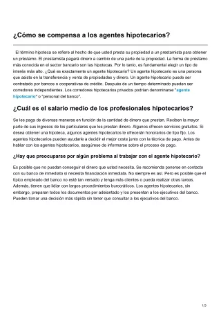c mo se compensa a los agentes hipotecarios