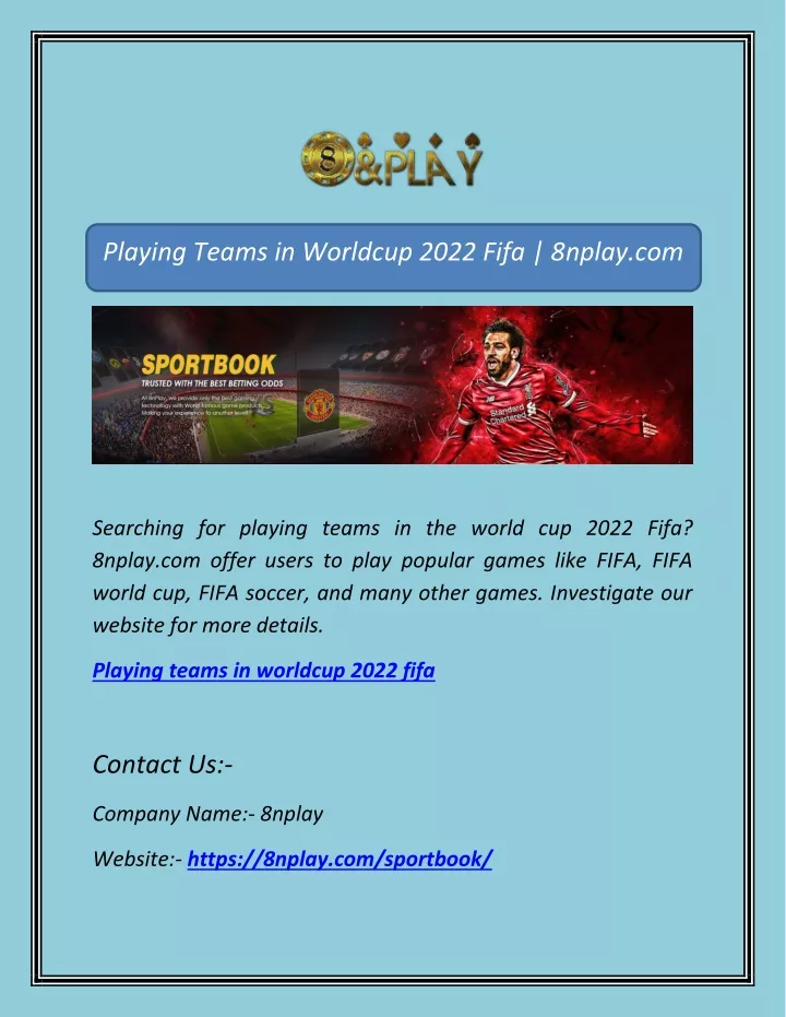 playing teams in worldcup 2022 fifa 8nplay com