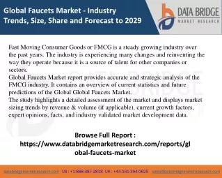 global faucets market industry trends size share