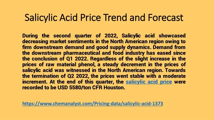 salicylic acid price trend and forecast