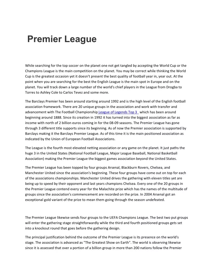 premier league