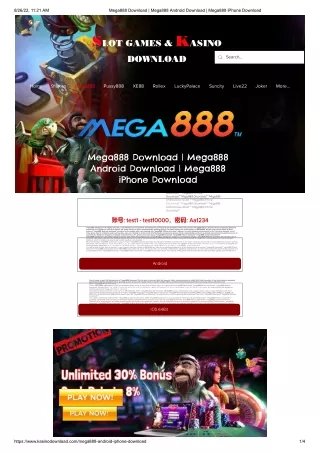 Mega888 Android Download | Kasino Download