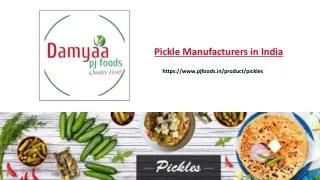 Pickle Manufacturers in India